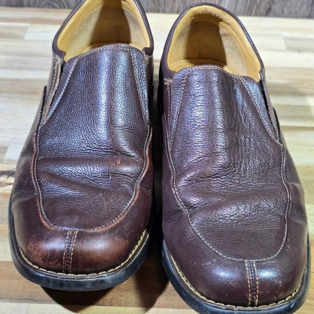 Gallus Men's Brown Leather Slip On Loafers Size 10.5 Comfort‎ Dress Shoes Ortho